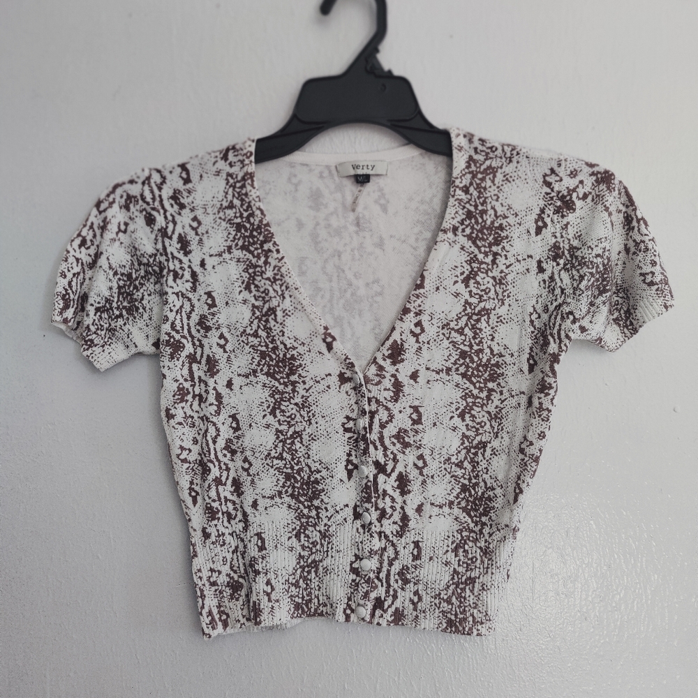 Woman's Printed Button Down Shirt Sweater